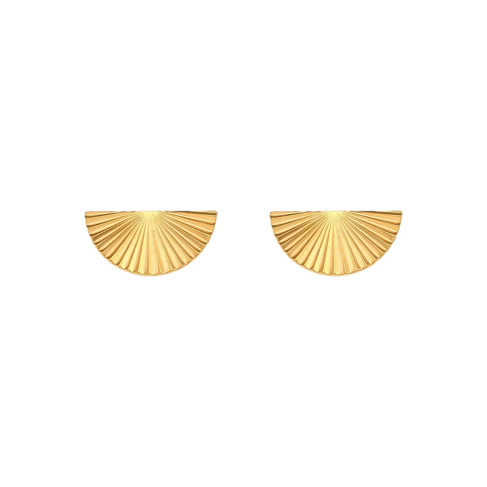Inner Light Earrings half circles in gold