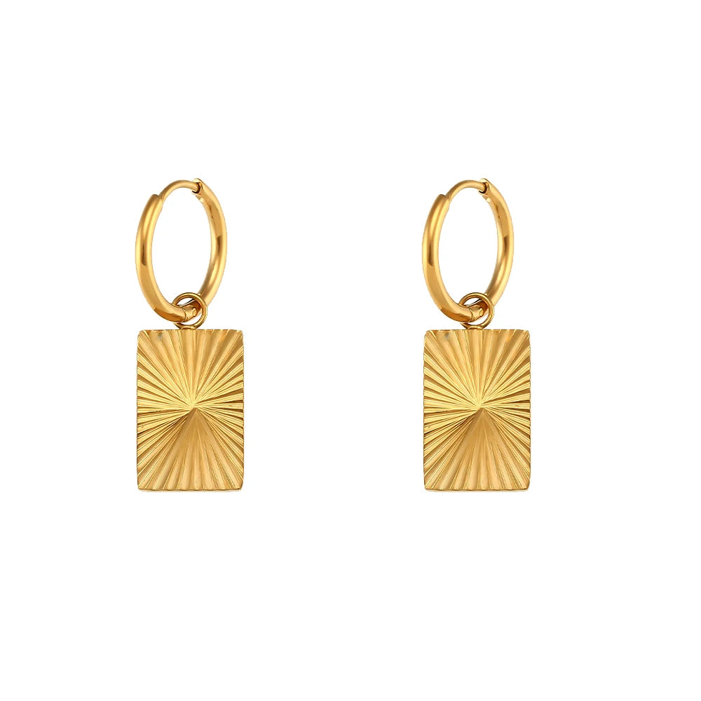 Inner Light Earrings rectangle in gold