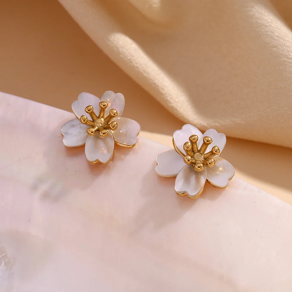 La Primavera Cherry Blossom Earrings closeup