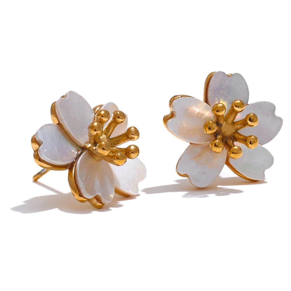La Primavera Cherry Blossom Earrings on white background