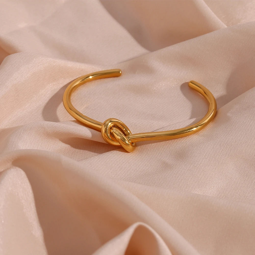 Luminous Knot Bracelet display on fabric