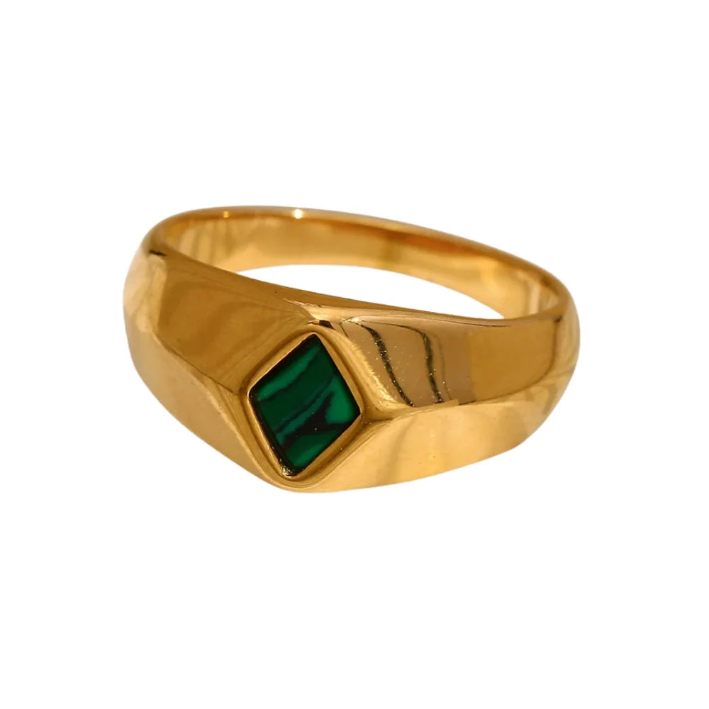 Malachite Marvel Ring white background