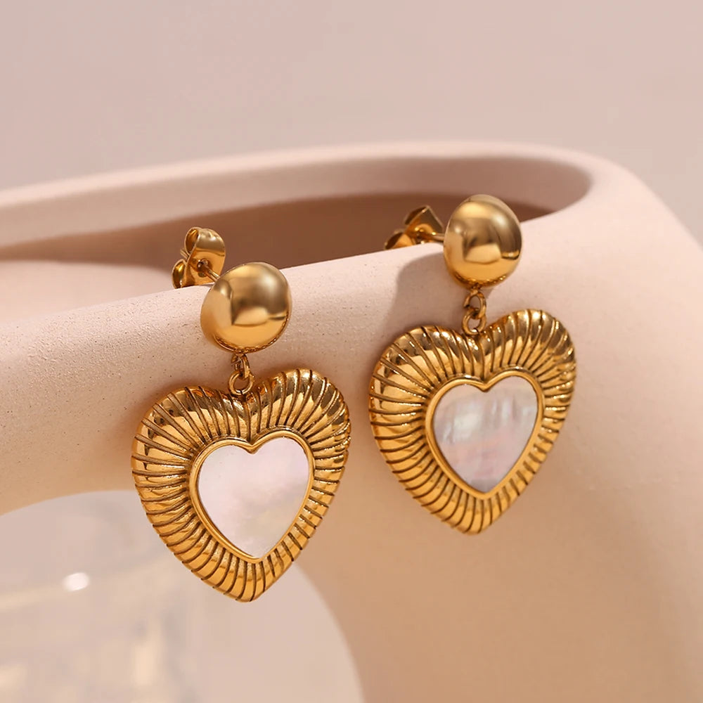 Mon Amour Earrings with shell