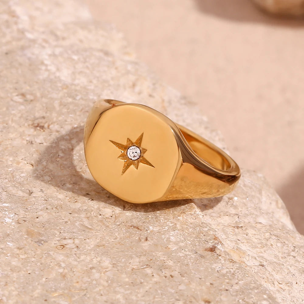 North Star Signet Ring closeup