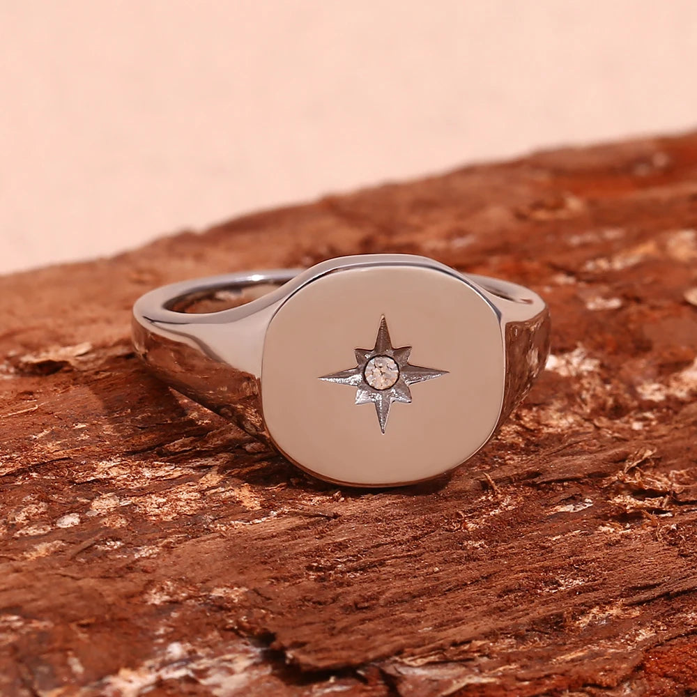 North Star Signet Ring silver