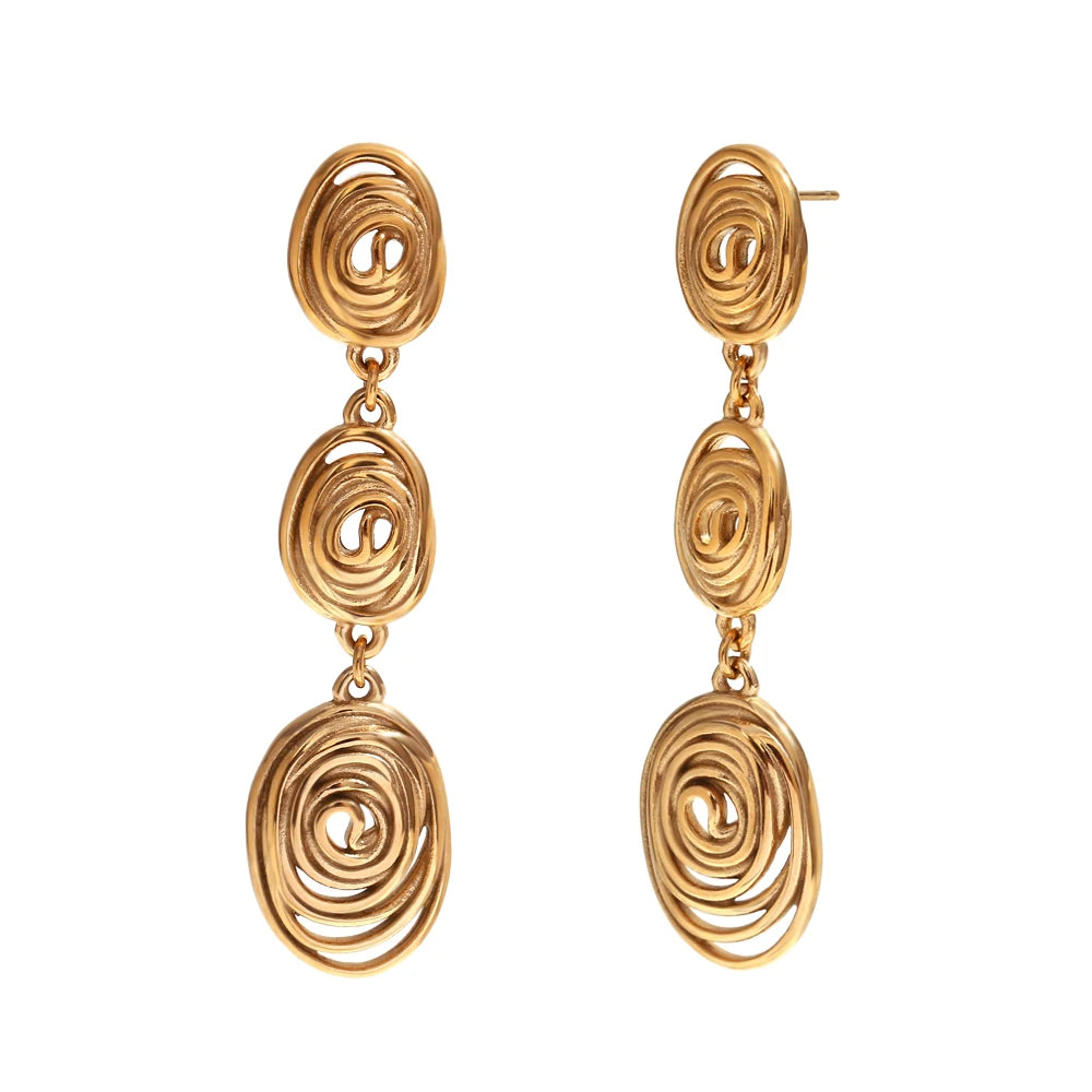 Organic Swirl Earrings on white background