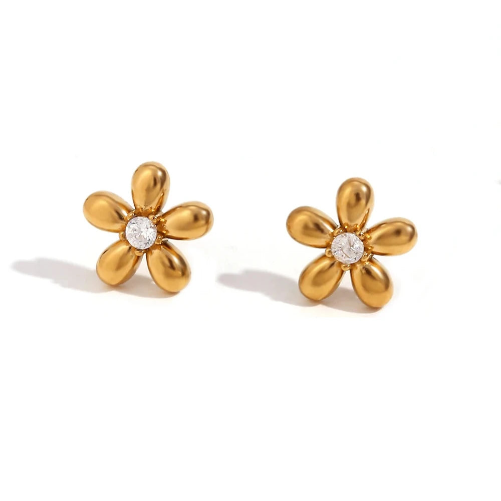 Petite Fleur Stud Earrings Belle and Bold gold