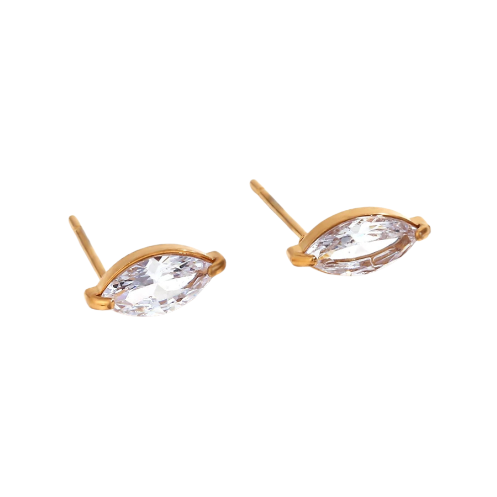 Petite Marquise Stud Earrings on white background