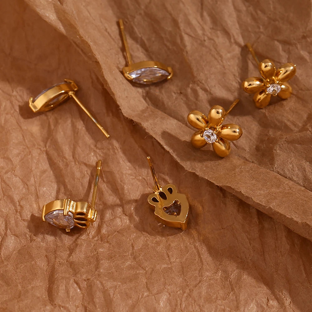 Petite Royal Stud Earrings backside on paper