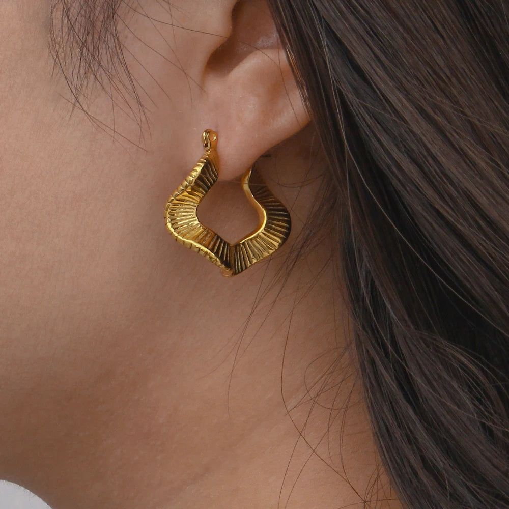 Ripple Effect Hoop in ear