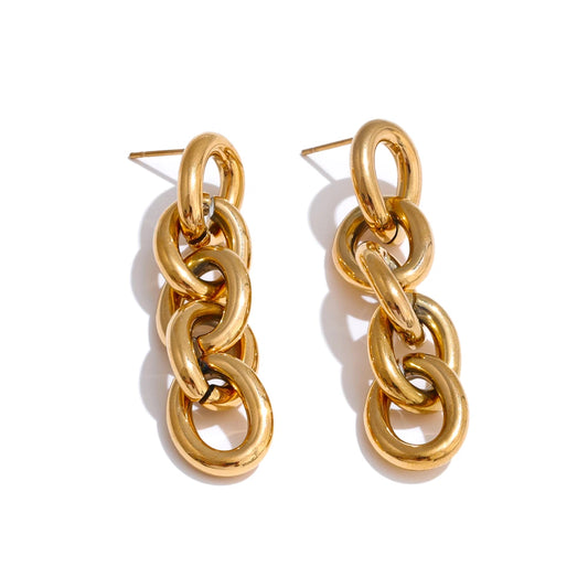 Solid Link Chain Earrings