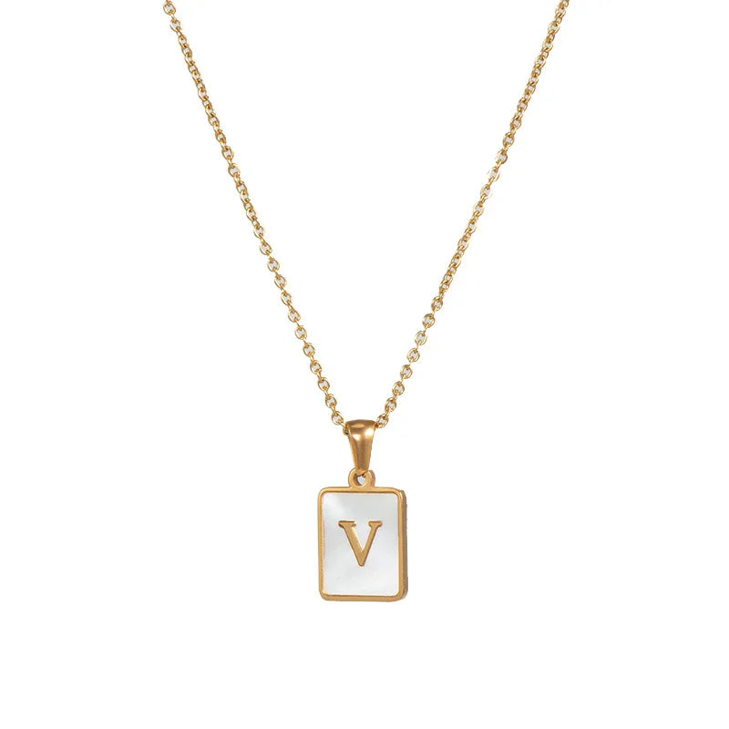 Golden Initial Letter Necklace