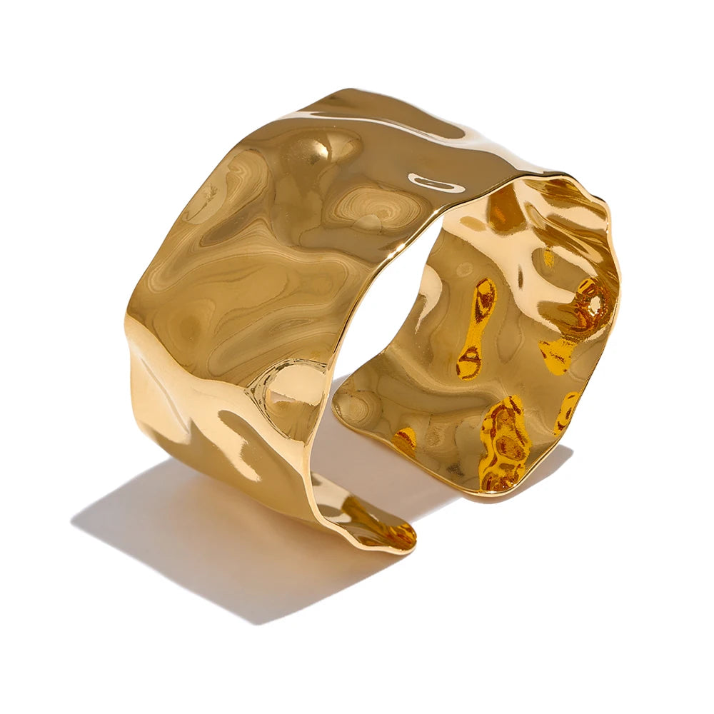 Sculpted Gold Cuff Bracelet