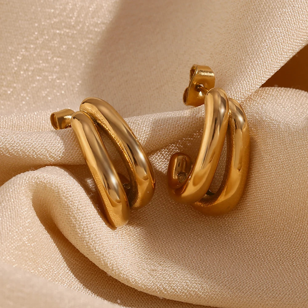 Double Class Hoops Earrings
