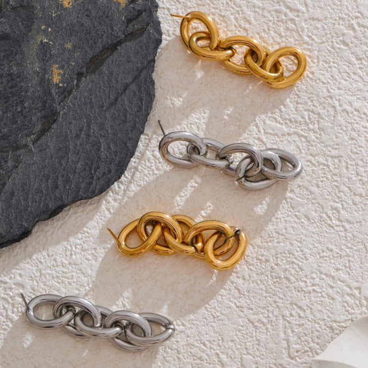 Solid Link Chain Earrings