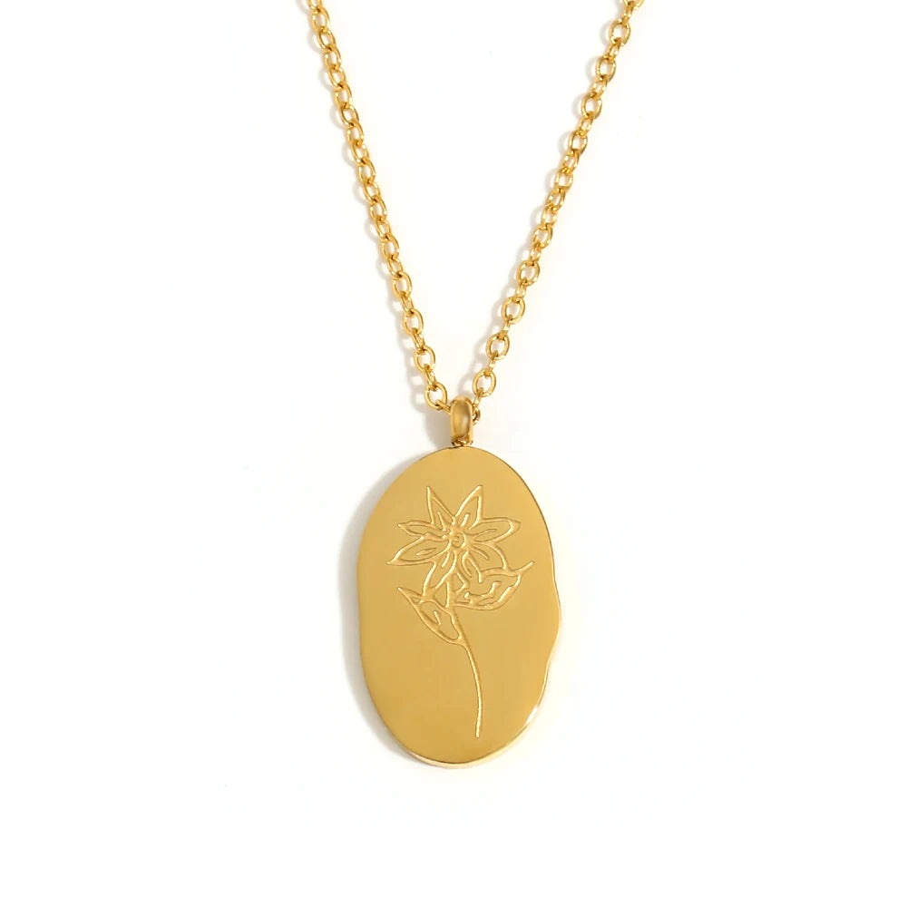 Flourish Birth Flower Charm Necklace