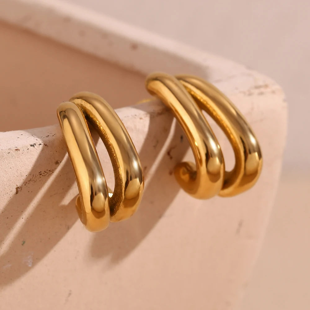 Double Class Hoops Earrings