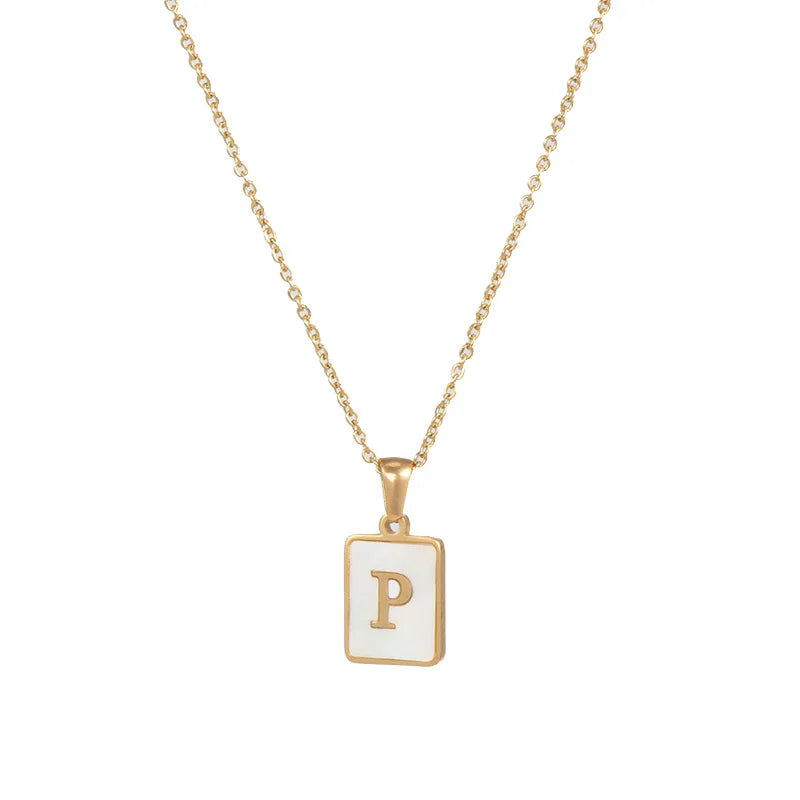 Golden Initial Letter Necklace