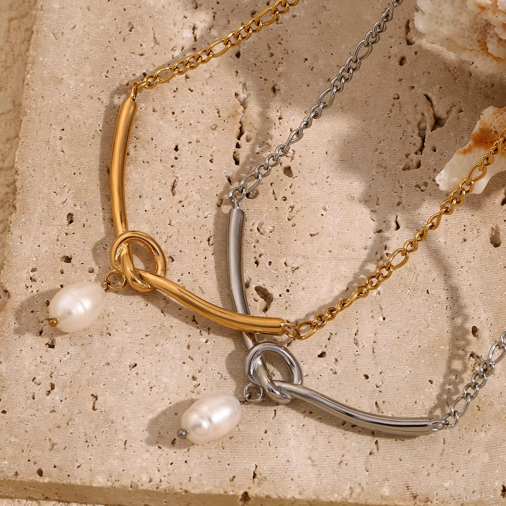 The Knot Pearl Necklace