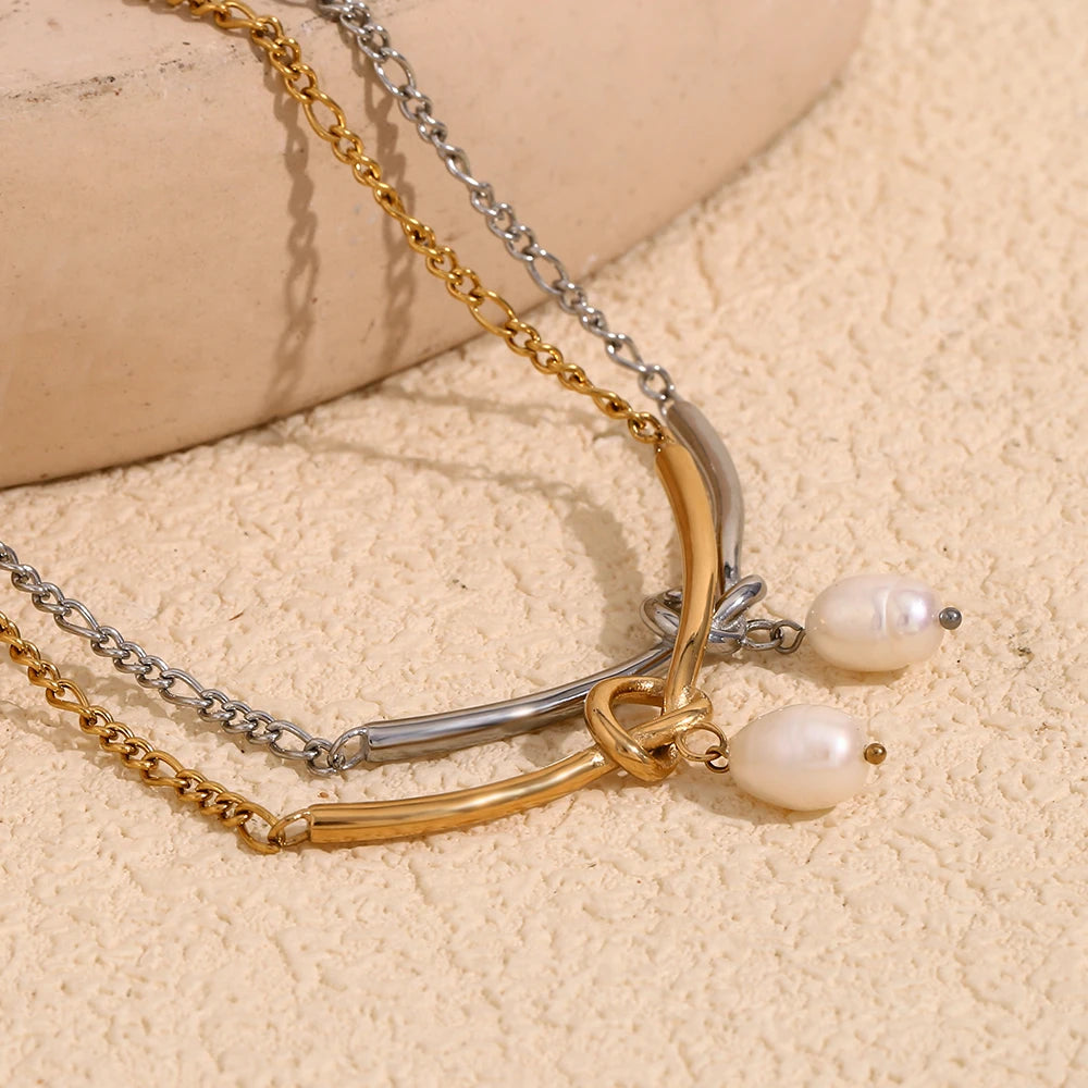 The Knot Pearl Necklace
