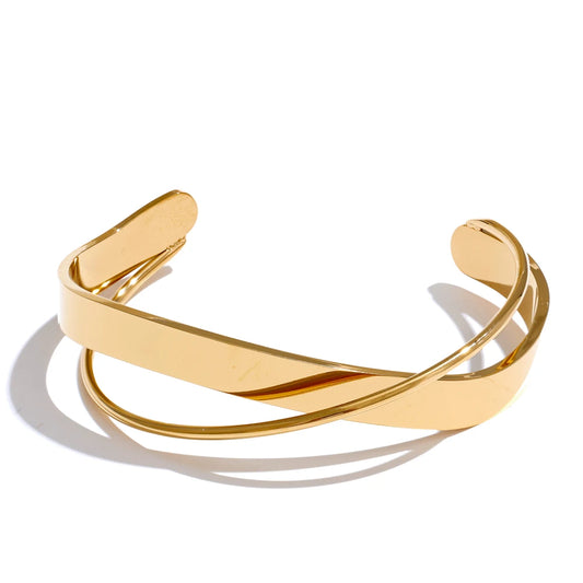 Double Crossed Layers Bangle Bracelet