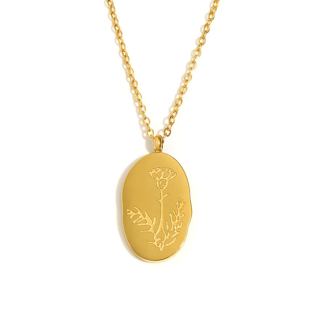 Flourish Birth Flower Charm Necklace