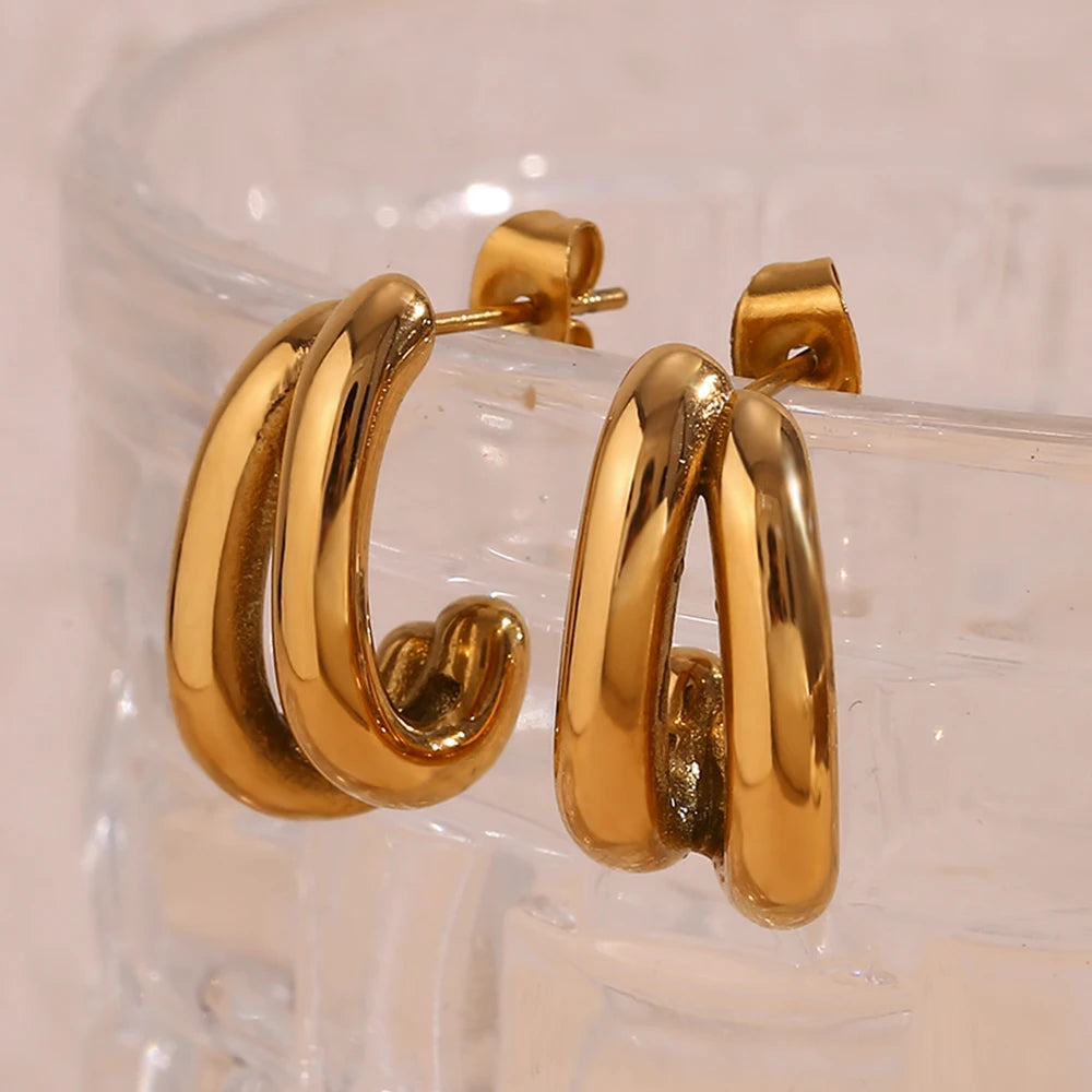 Double Class Hoops Earrings