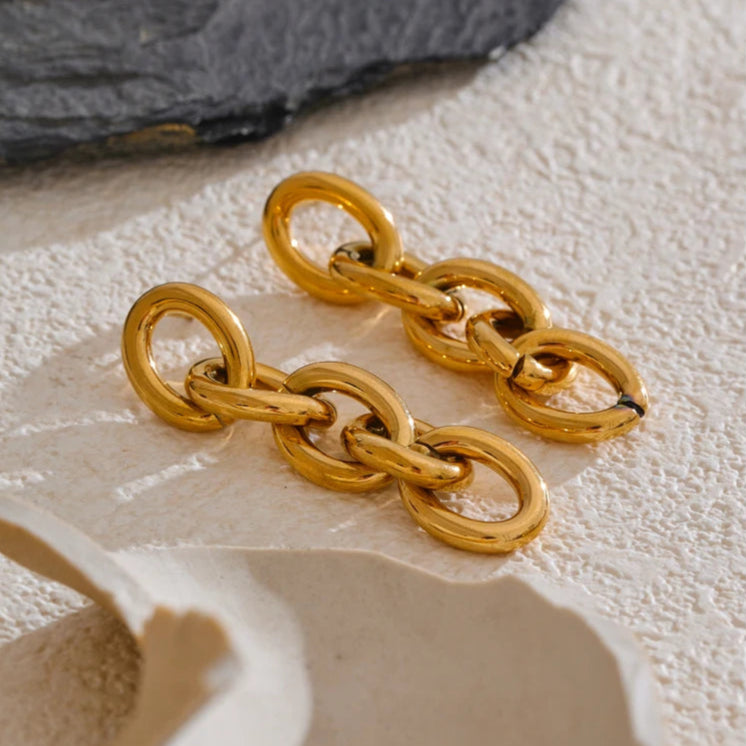 Solid Link Chain Earrings