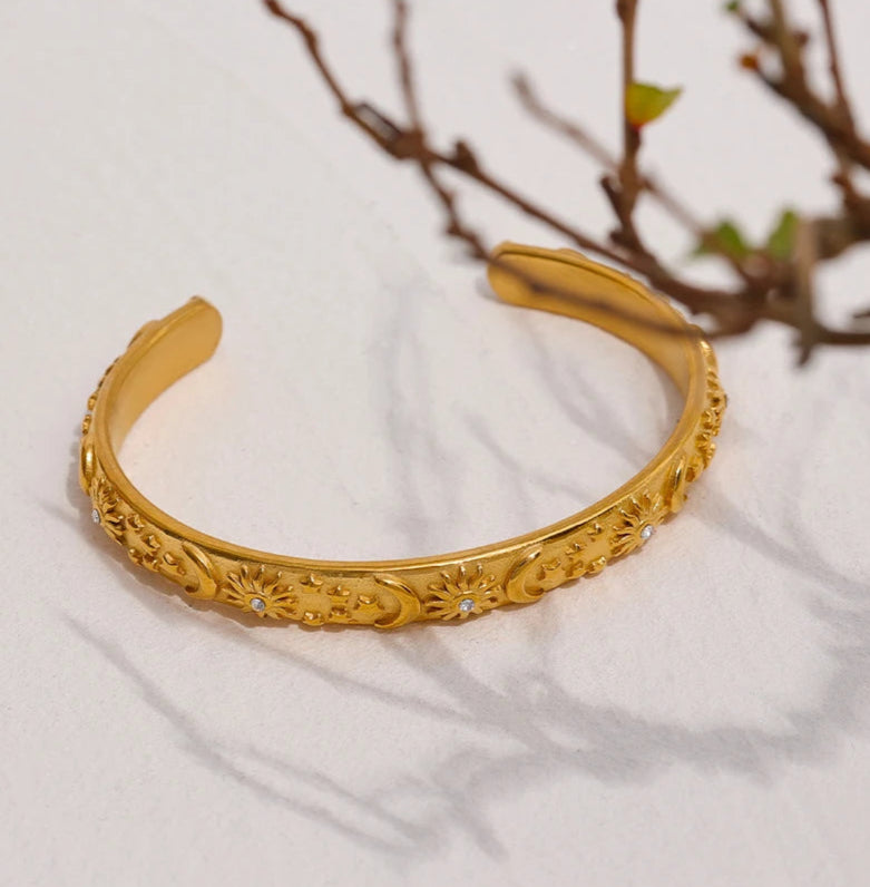 Celestial Glow Bangle Bracelet