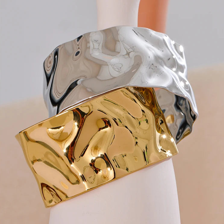 Sculpted Gold Cuff Bracelet