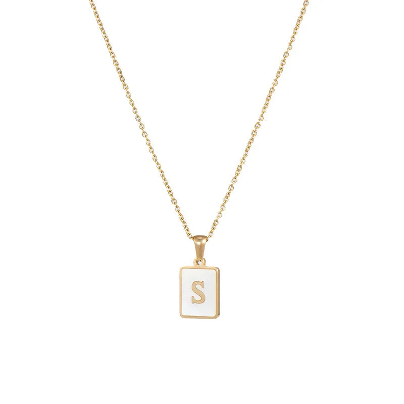 Golden Initial Letter Necklace