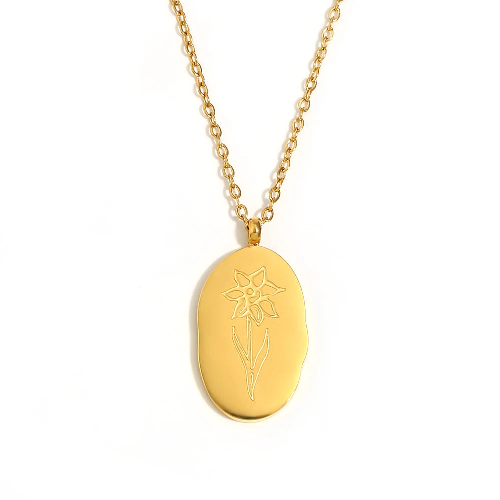Flourish Birth Flower Charm Necklace