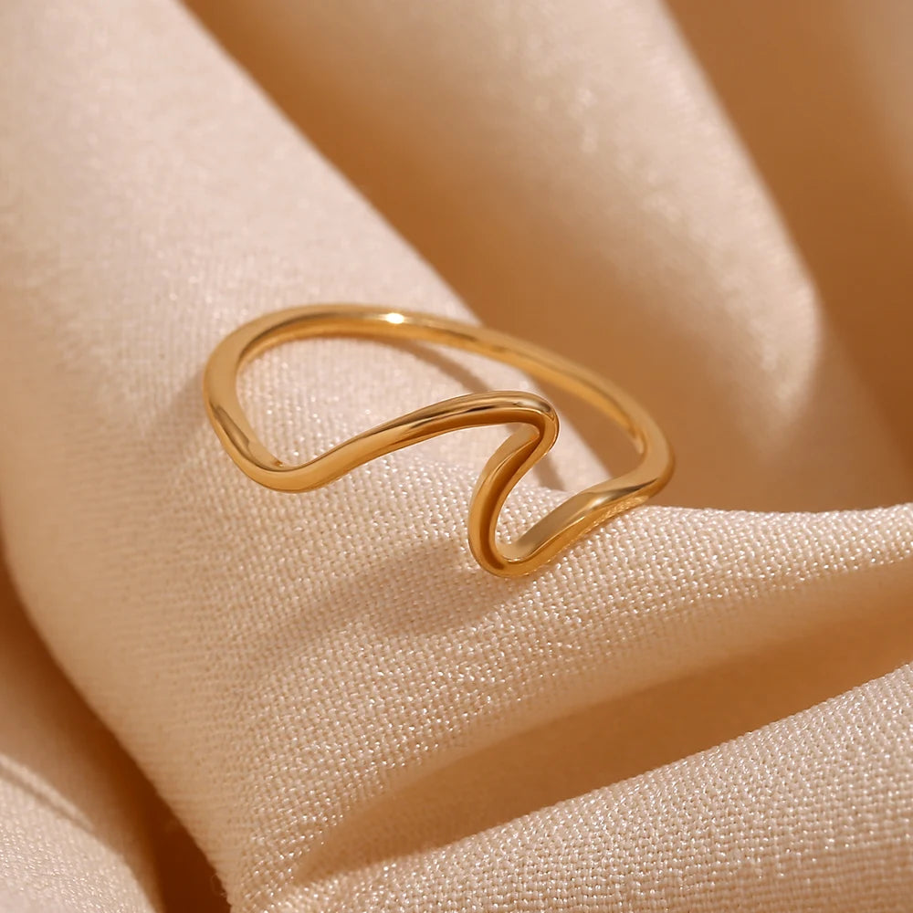 Golden Wave Ring