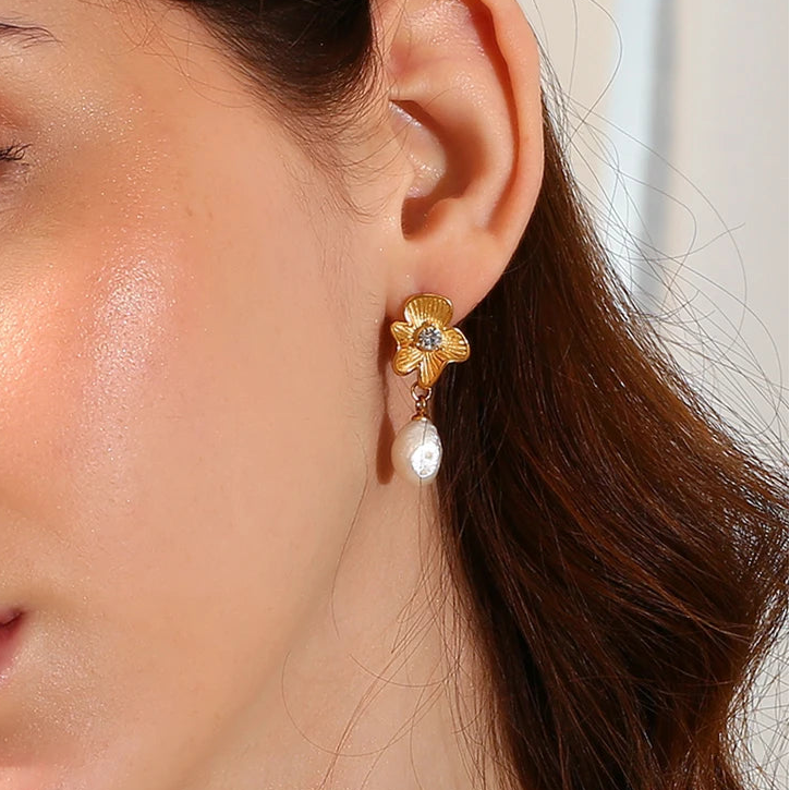 Pearly Blossom Earrings