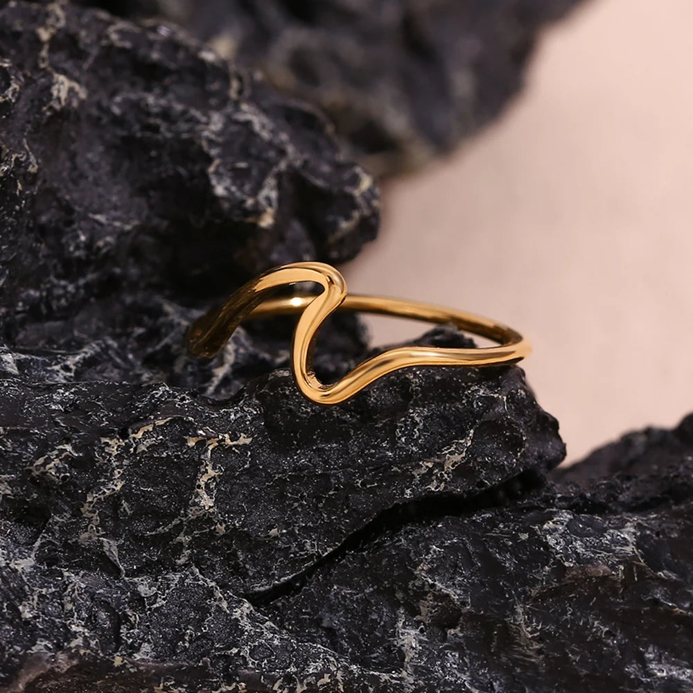 Golden Wave Ring