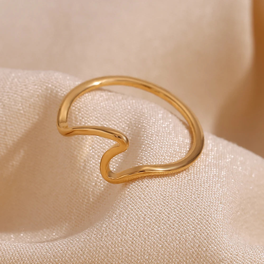 Golden Wave Ring