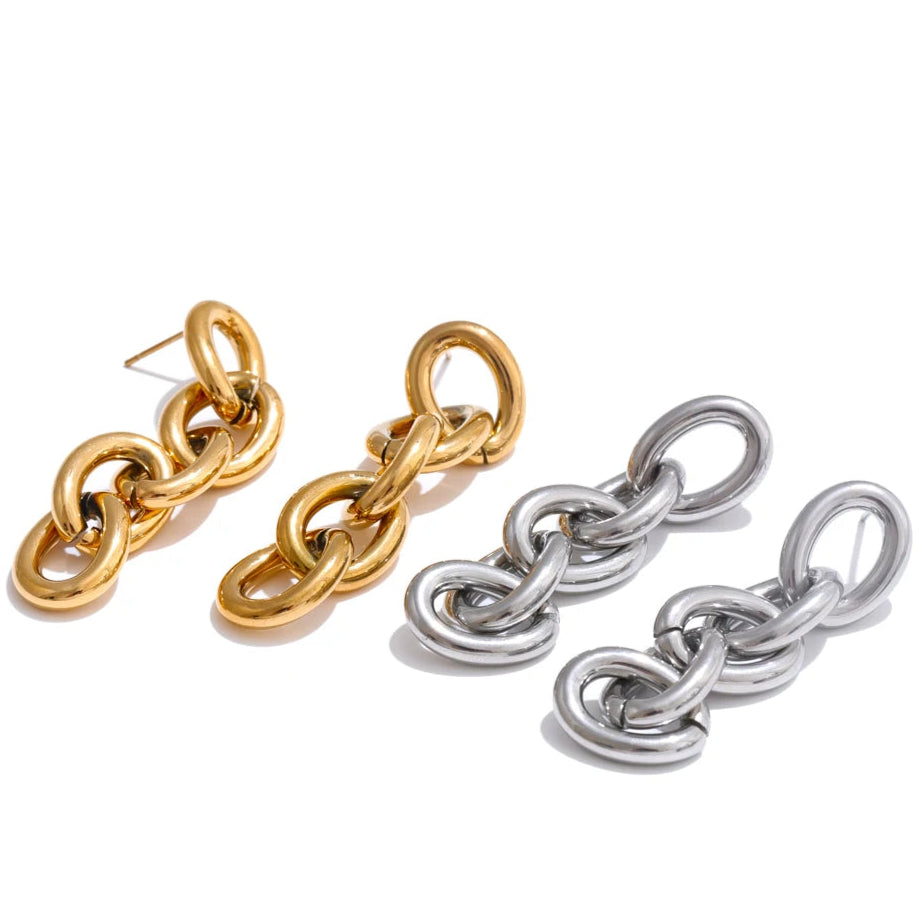 Solid Link Chain Earrings