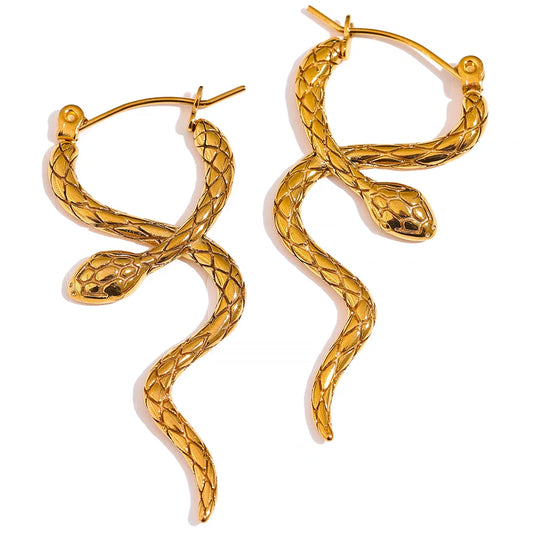 Serpent's Whisper Hoop Earrings