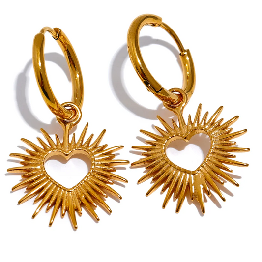 Open Heart Hoop Earrings