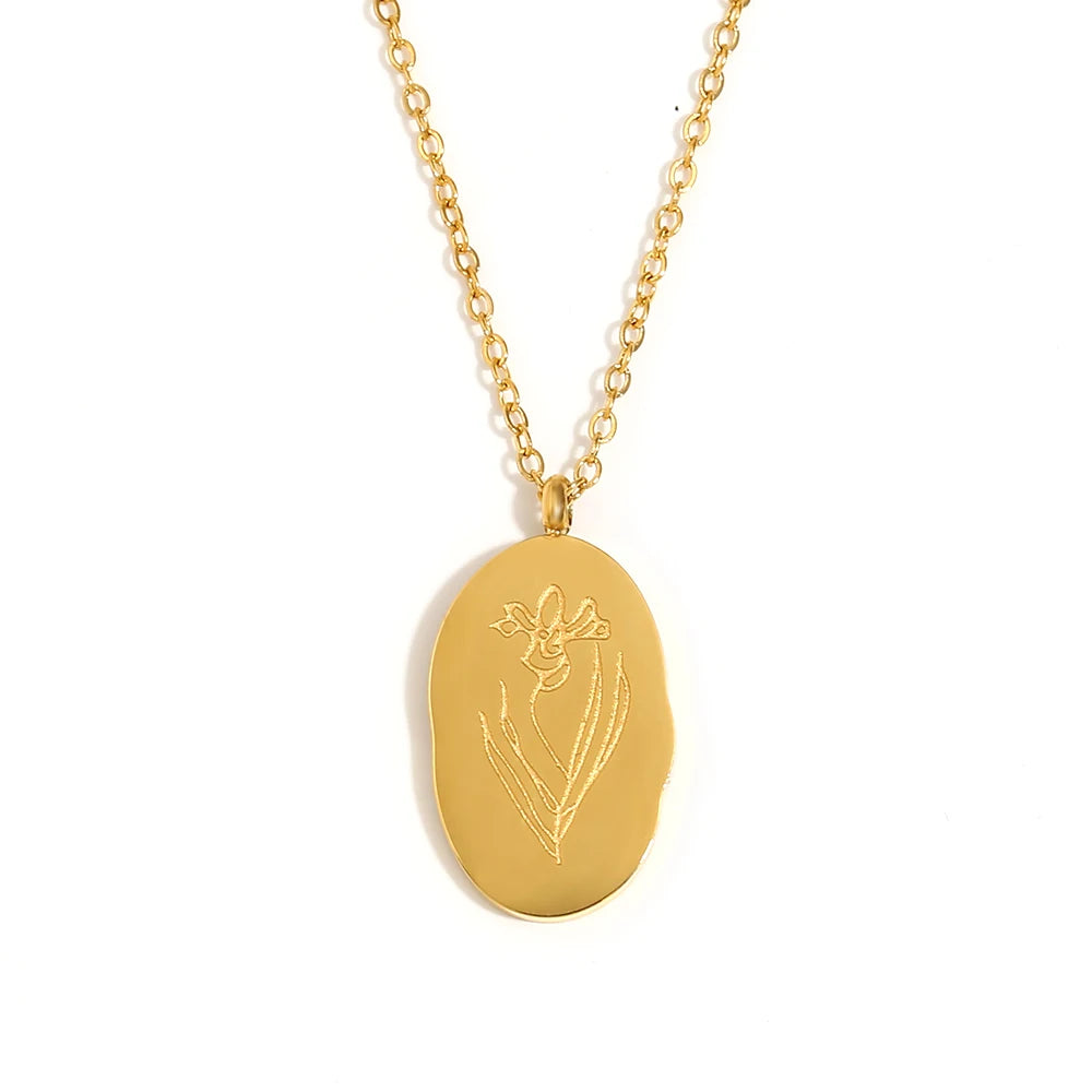 Flourish Birth Flower Charm Necklace