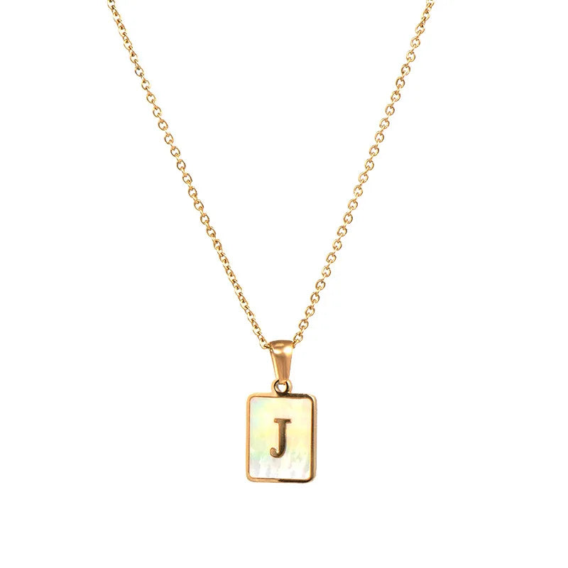 Golden Initial Letter Necklace