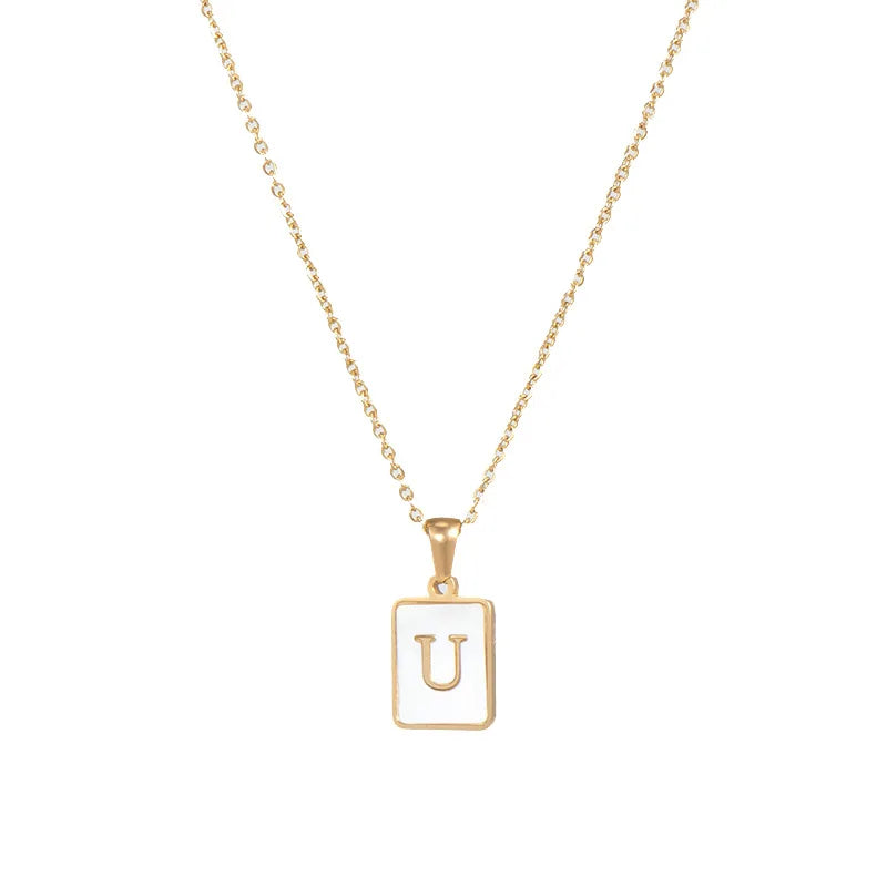 Golden Initial Letter Necklace