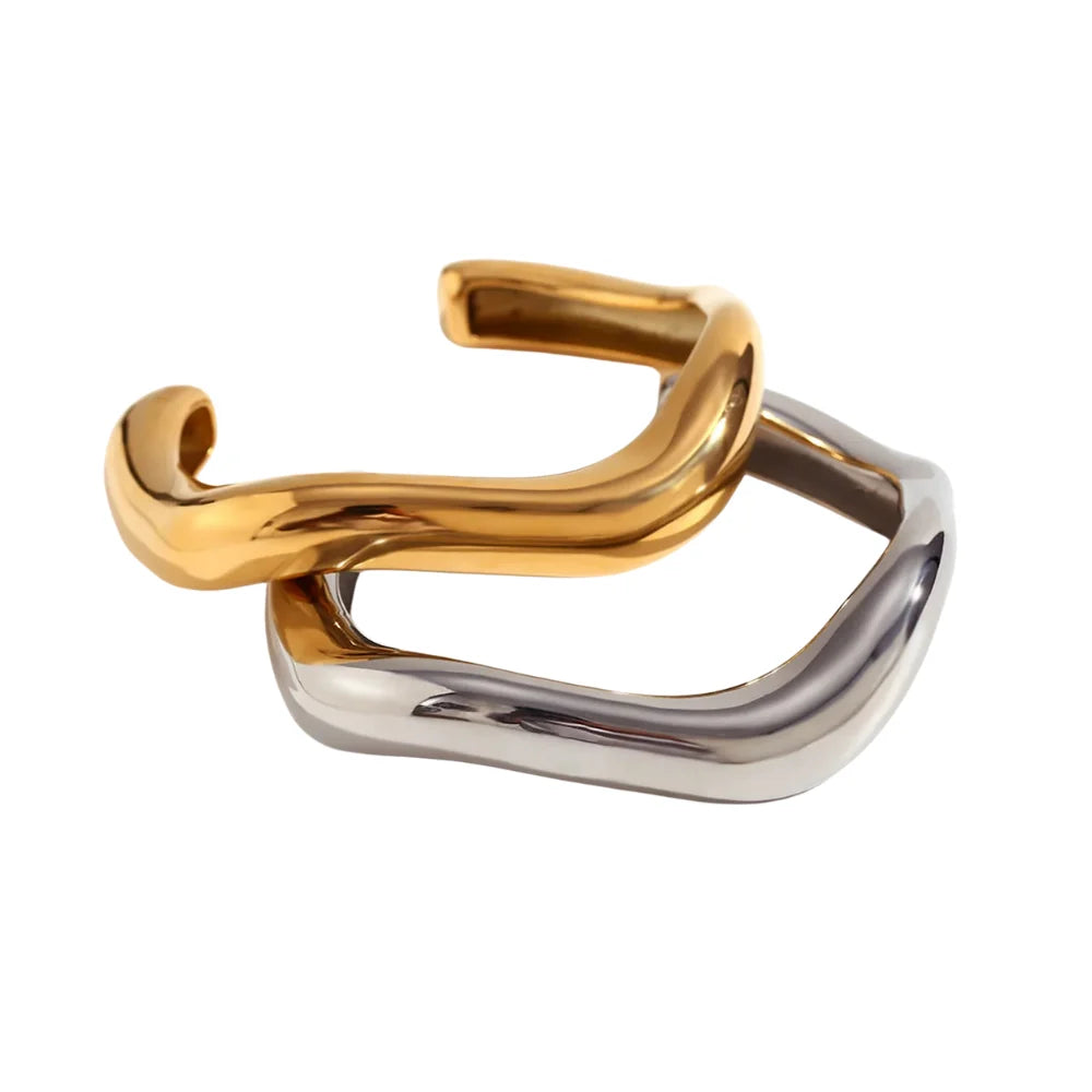 Sculpted Bangle Bracelets on white background