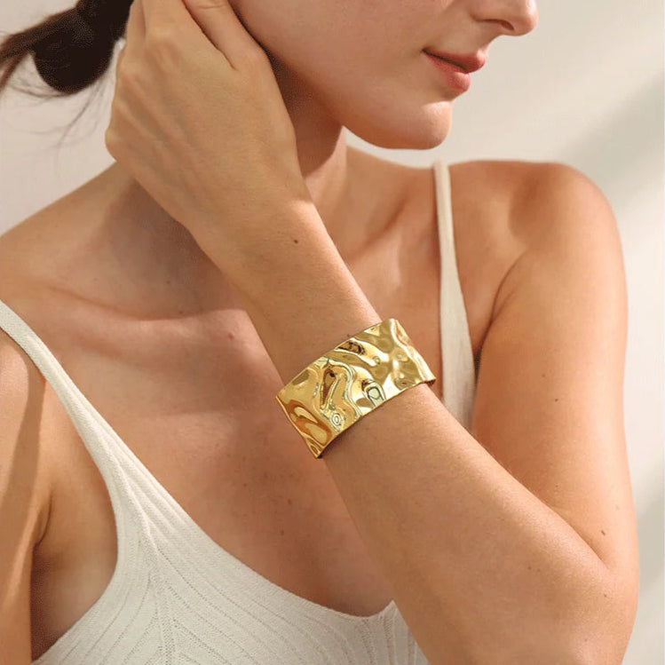 Sculpted Gold Cuff Bracelet