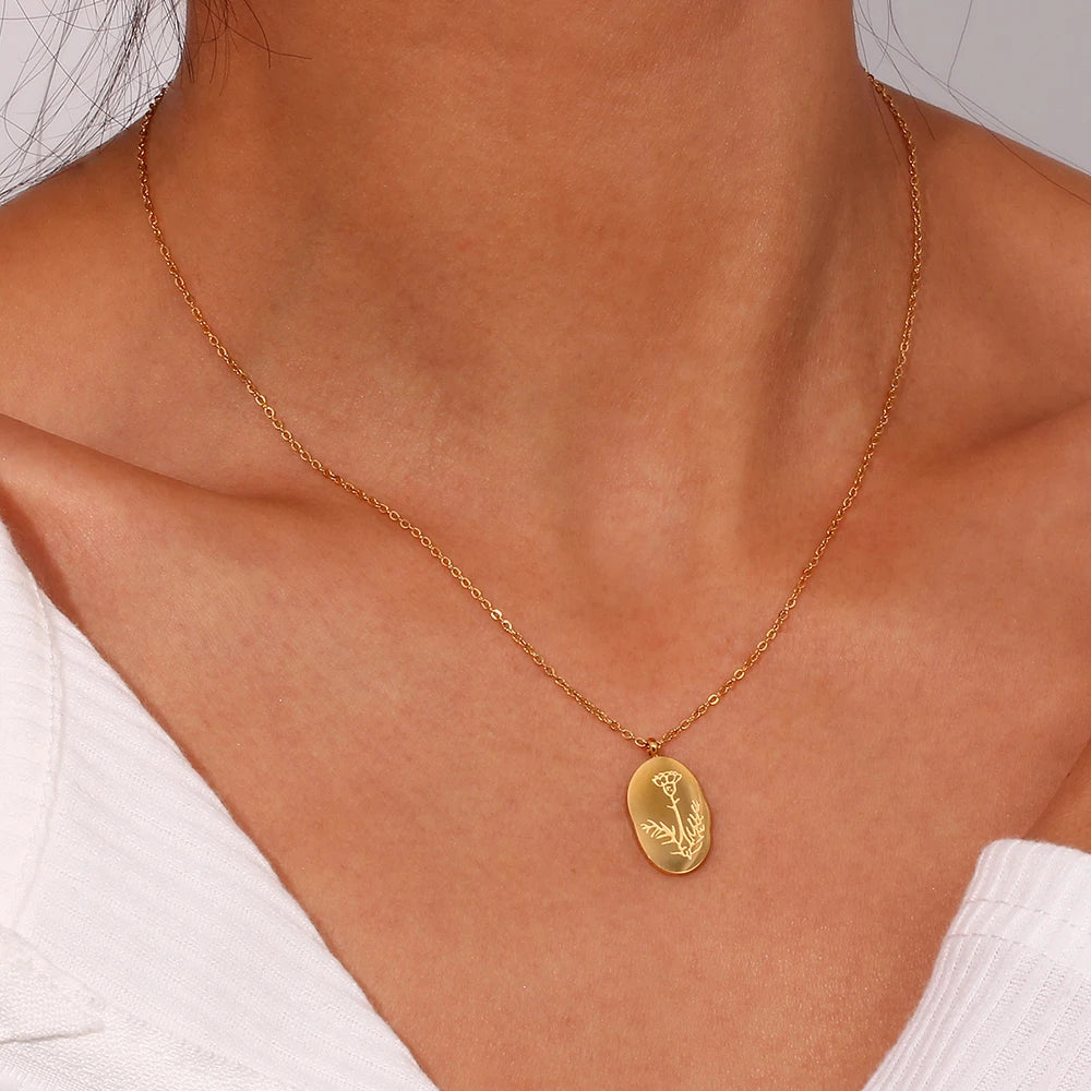 Flourish Birth Flower Charm Necklace