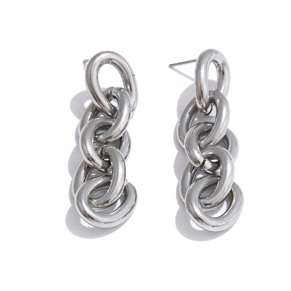 Solid Link Chain Earrings