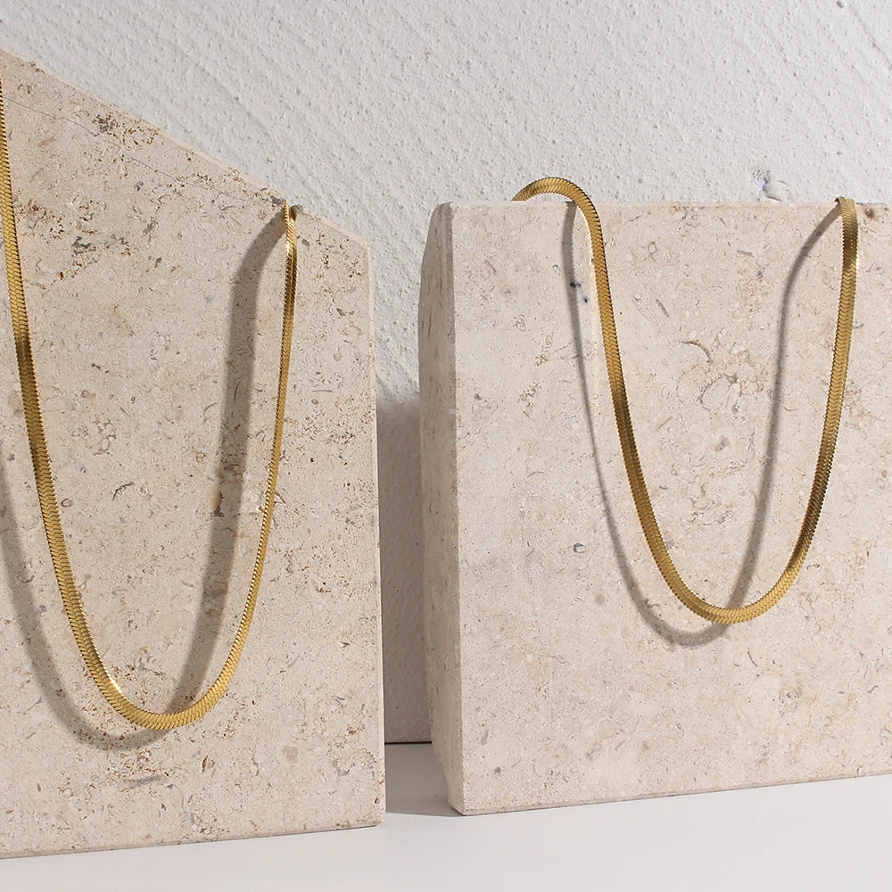 Sleek Line Snake Chain Necklaces