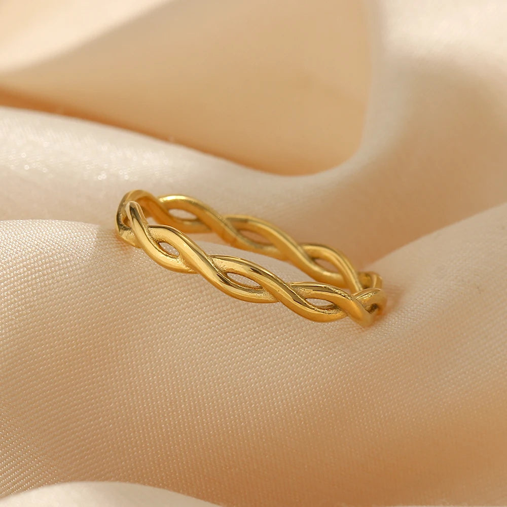 soft entwine ring on fabric