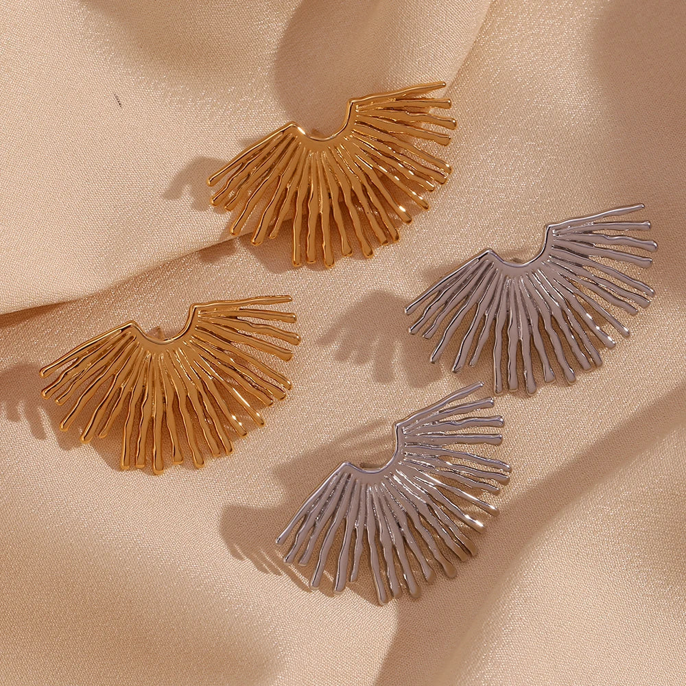 Solar Muse Earrings in silver and gold