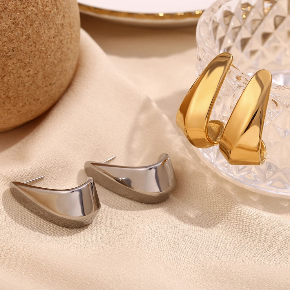 Spotlight Lover Earrings displayed in silver and gold